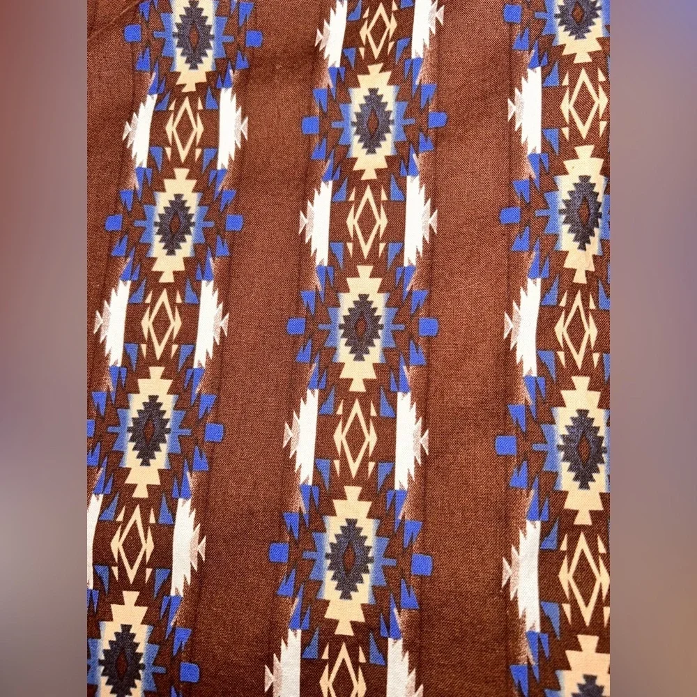 Vintage Syle Wrangler South Western Aztec Tribal Cowboy Patterned Snap  Shirt M